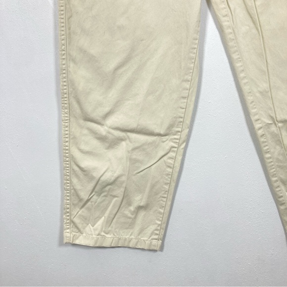 Uniqlo U Cream Beige Flat Front Pockets 100% Cotton Pants Women’s US 10 - Picture 6 of 16